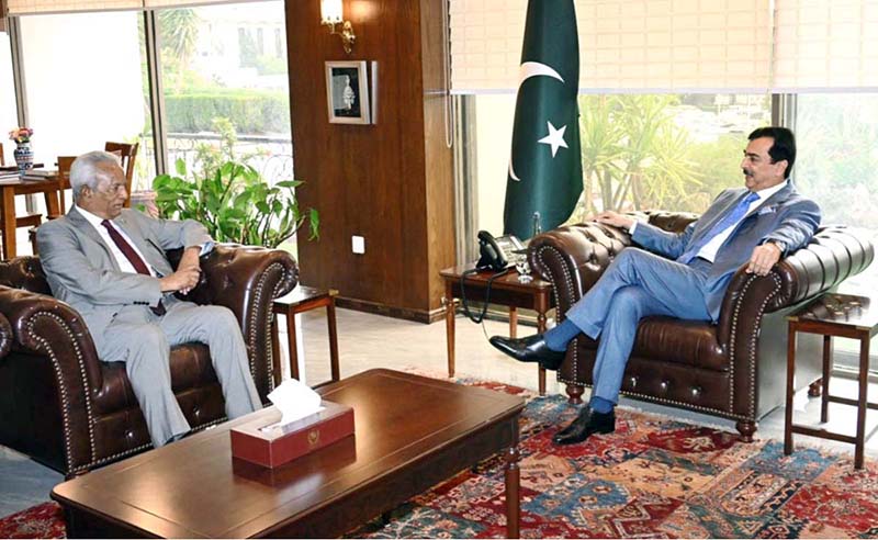 Chairman Senate, Syed Yousaf Raza Gilani in a meeting with Governor Of Sindh, Syed Nehal Hashmi at Parliament, House