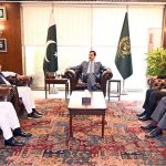 A delegation comprises Andrea Costantino, Investment Director/expert in energy markets, Fabio Scacciavillani, Founding Partner Nextperience and Yasir M. Bajwa, President AMB Techno in a meeting with Chairman Senate Syed Yousaf Raza Gilani