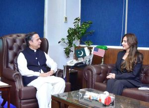 United States Chargé d’Affaires, Natalie A. Baker called on Federal Minister for Maritime Affairs, Muhammad Junaid Anwar Chaudhry.