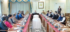 Prime Minister Muhammad Shehbaz Sharif meets his economic team to appreciate their efforts in presenting a successful budget.