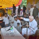 Federal Minister for Board of Investment Qasir Ahamd Sheikh addressing Hazrat Imam Hussain (RA) Conference at Jhang Road on the eve of 10th Muharram-ul-Harram