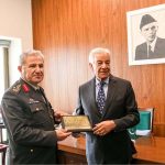 Minister for Defence, Khawaja Muhammad Asif presenting a souvenir to Gen Metin TOKEL, Commander of the Turkish Land Forces