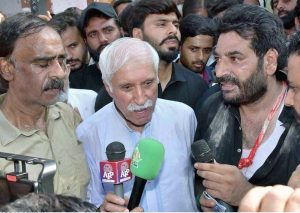 Federal Minister for Board of Investment Qasir Ahamd Sheikh addressing Hazrat Imam Hussain (RA) Conference at Jhang Road on the eve of 10th Muharram-ul-Harram