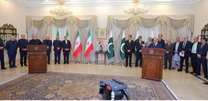 The President of Islamic Republic of Iran Dr. Masoud Pezeshkian and the Prime Minister of Islamic Republic of Pakistan Muhammad Shehbaz Sharif in a Joint Press Stakeout.