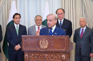 The President of Islamic Republic of Iran Dr. Masoud Pezeshkian and the Prime Minister of Islamic Republic of Pakistan Muhammad Shehbaz Sharif in a Joint Press Stakeout.