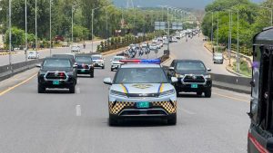 SSP Qazi leads flag march to reinforce Muharram security in Islamabad