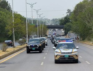 SSP Qazi leads flag march to reinforce Muharram security in Islamabad