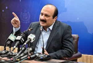 Chairman Prime Minister’s Youth Programme Rana Mashhood Ahmed Khan addressing an important press conference on budget allocation for youth at PID Media Center.