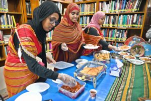 The Ambassador of Somalia to Pakistan, Sheikhnur Mohamed Hassan, visits a stall at an exhibition organized by the Embassy of Somalia in Pakistan during a ceremony to celebrate Somalia’s Independence Day at the Institute of Strategic Studies (ISSI).