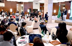 Deputy Chairman Senate, Syedaal Khan Nasir addresses Al Raee Group KSA Business & Investment Opportunities Forum at a local hotel.