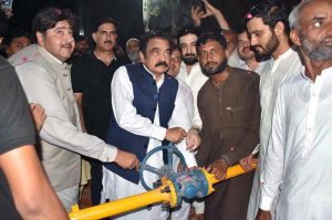 Special Advisor to Prime Minister for Political Affairs Rana Sanaullah Khan is inaugurating sui gas pipeline at Chak No-77-JB Mullanpur late Sunday Night.