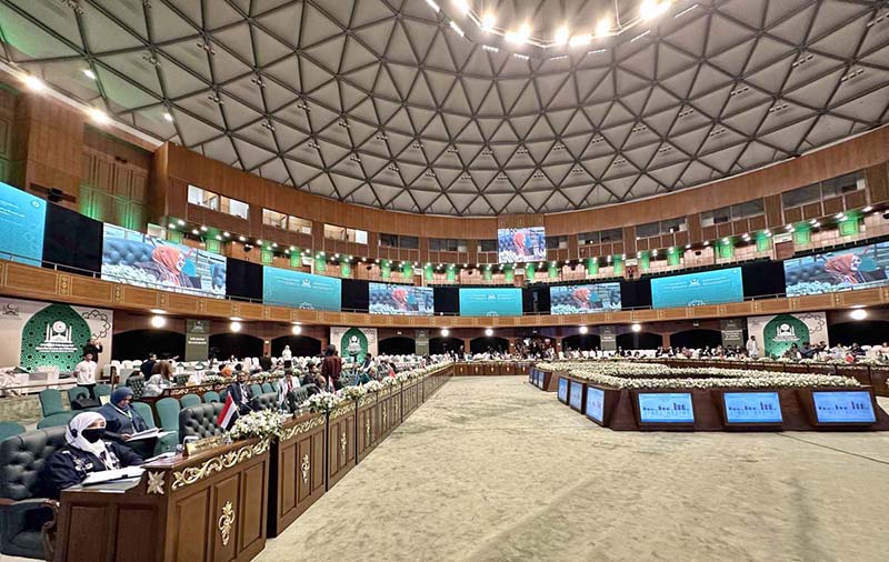 A view of the 9th OIC Ministerial Conference on Women, held under the theme 'Socio-Economic and Political Empowerment of Women in the OIC Countries: Challenges and Way Forward,' hosted by the Government of Pakistan under the auspices of the Ministry of Human Rights at the Convention Centre