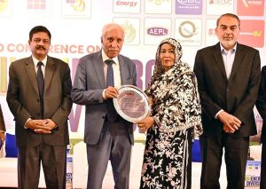 Federal Minister for Board of Investment Qaiser Ahmed Shaikh addressing 2nd Sindh Energy Diversity Conference 2026.