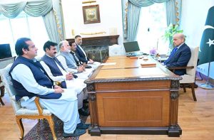 Former member of the National Assembly and Secretary General of Pakistan Muslim League (N), Khyber Pakhtunkhwa, Murtaza Javed Abbasi calls on Prime Minister Muhammad Shehbaz Sharif.