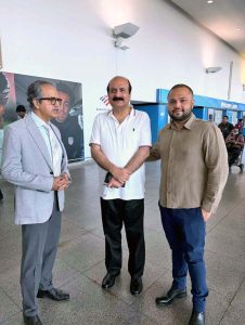 Chairman Prime Minister's Youth Programme Rana Mashood Ahmed Khan being welcomed by Ambassador Asim Iftikhar, permanent representative of Pakistan to United Nations.