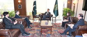 Chairman Senate, Syed Yousaf Raza Gilani in a meeting with Ambassador of Portugal to Pakistan H.E. Paulo Miguel Guedes Domingues at Parliament House.