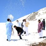 Tourists visit and enjoy the scenic beauty of Burzil Top (Burzil Pass), a historic mountain pass at an elevation of 13,808 feet in the Himalayas. The pass connects Astore Valley with the picturesque Minimarg and Domel regions and, before the partition of the subcontinent, served as a major caravan route linking Srinagar with Gilgit and Skardu