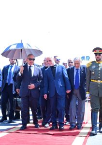 Prime Minister Muhammad Shehbaz Sharif along with high level Pakistani delegation arrives in Tehran. Interior Minister of Iran Eskandar Momeni receives Prime Minister upon his arrival.