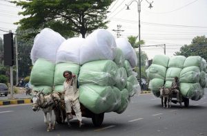 Overloaded donkey carts may cause any untoward incident at the road needs the attention of the concerned authorities.