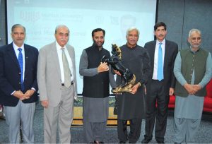 Federal Minister for National Health Services, Regulations and Coordination Syed Mustafa Kamal unveils the inauguration plaque of the School of Nursing and Allied Health Sciences at the Multan University of Science and Technology during a ceremony in the city.