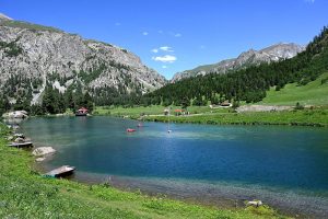 A beautiful view of Rainbow Lake, Rainbow Lake is a stunning, crystal-clear alpine lake located near Domel in the Minimarg Valley of Astore District, Gilgit-Baltistan