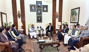 Sindh Chief Minister Syed Murad Ali Shah meets with Federal Minister for the National Heritage and Culture Division Aurangzeb Khan Khichi at CM House to discuss matters of the Quaid-e-Azam Mazar Management Board (QMMB) and the National Library of Pakistan's Regional Office.