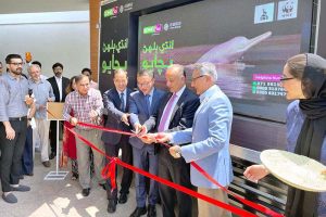 Federal Minister for Climate Change and Environment Coordination Dr. Musadik Malik addressing during the inauguration Ceremony of Indus Dolphin Ambulance organized by Zong Telecom and WWF at Pakistan Academy of Sciences.
