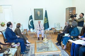 Candidate for the Position of United Nations Secretary-General, Ms. Rebeca Grynspan, calls on Prime Minister Muhammad Shehbaz Sharif.