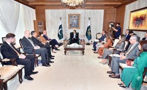 Acting President Syed Yousuf Raza Gilani meeting Dr. Gordan Grlić Radman, Minister for Foreign and European Affairs of the Republic of Croatia at Aiwan-e-Sadr.