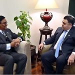 Minister of State/Special Assistant to the Prime Minister on Digital Media Fahd Haroon Meeting with H.E. Munsoo Kurrimbaccus, High Commissioner of Mauritius to Pakistan at his office