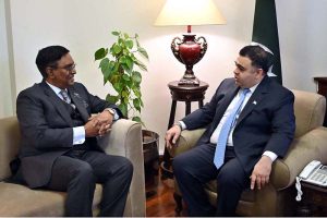 Minister of State/Special Assistant to the Prime Minister on Digital Media Fahd Haroon Meeting with H.E. Munsoo Kurrimbaccus, High Commissioner of Mauritius to Pakistan at his office