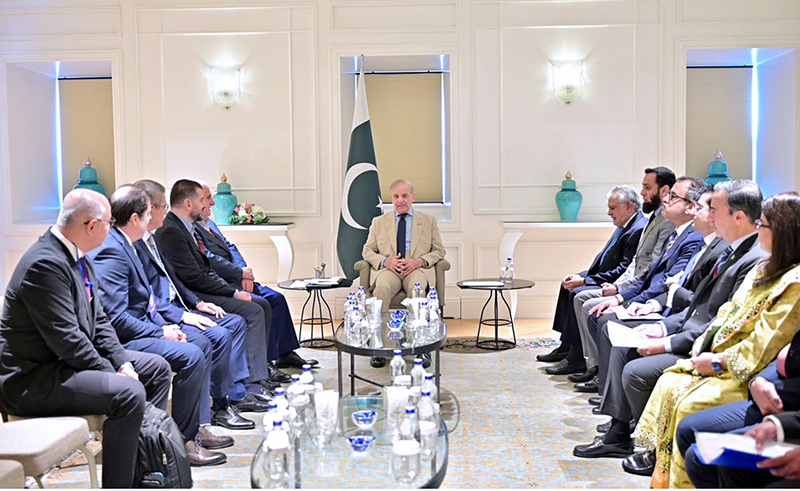 Prime Minister Muhammad Shehbaz Sharif meeting with a business delegation of Albayrak Group led by its Chairman Mr. Ahmet Albayrak