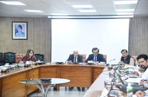 Federal Minister for Board of Investment (BOI), Mr. Qaiser Ahmed Sheikh, chairs a meeting of the Cabinet Committee on Regulatory Reforms (CCoRR) along with Special Assistant to the Prime Minister (SAPM) Mr. Haroon Akhtar Khan.