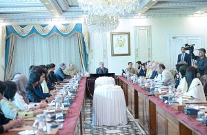 A delegation of students from foreign universities, working as interns under the "Uraan Overseas Pakistan Summer Scholars Programme" called on Prime Minister Muhammad Shehbaz Sharif.