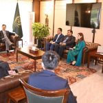 Chairman Senate Syed Yousaf Raza Gilani meets Humza Tabani, Chairman of Tabani Group, along with a delegation led by Xu Xiang, Chairman of SDHS, and Country Director Wang Zhenrong, at Parliament House