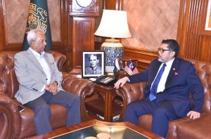 Malaysian Consul General in Karachi, Herman Hardynata Ahmed is holding a farewell meeting with Governor Sindh Syed Muhammad Nehal Hashmi at the Governor's House.