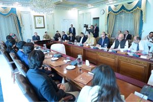 A delegation of students from foreign universities, working as interns under the "Uraan Overseas Pakistan Summer Scholars Programme" called on Prime Minister Muhammad Shehbaz Sharif.