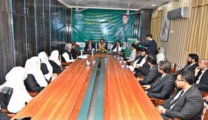 Special Assistant to the Chief Minister of Punjab for Prosecution Department Rana Bilal is addressing the prosecutors during his visit to the District Public Prosecutor's Office. Secretary Punjab Public Prosecution Department Salman Ghani, Prosecutor General Punjab Syed Farhad Ali Shah and District Public Prosecution Officer Malik Amir Shahzad are also present on this occasion.