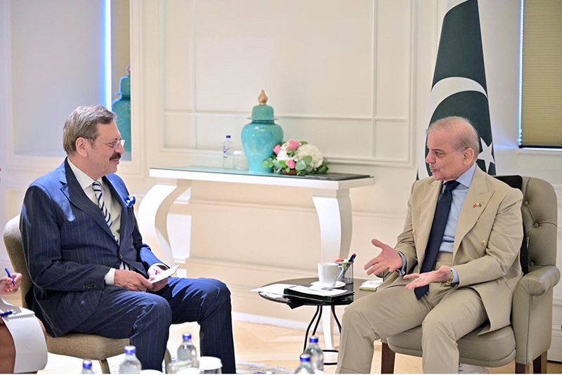 Prime Minister Muhammad Shehbaz Sharif meeting with President of the Union of Chambers and Commodity Exchanges of Türkiye (TOBB), Mr. Rifat Hisarcıklıoğlu