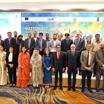 Minister of State for Law and Justice, Barrister Aqeel Malik, poses for a group photograph with participants after the launch of the National Action Plan for Human Rights (NAP-HR) 2026 in the federal capital