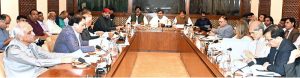 Senator Rana Mahmood Ul Hassan, Chairman Senate Standing Committee on cabinet secretariat presiding over a meeting of the committee at Parliament House