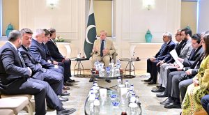 Prime Minister Muhammad Shehbaz Sharif meeting with a delegation of Turkcell led by its Chief Executive Officer Mr. Ali Taha Koç