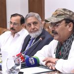 Rana Muhammad Qasim Noon, Federal Minister, Chairman, Kashmir Parliamentary Committee addressing a ceremony at the Chamber of Commerce