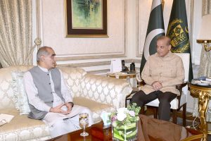 Former Federal Minister and Senior leader of Pakistan Muslim League (N) Khawaja Saad Rafique calls on Prime Minister Muhammad Shehbaz Sharif