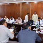 Punjab Health Minister Khawaja Salman Rafique is addressing the 17th syndicate meeting of Faisalabad Medical University (FMU)