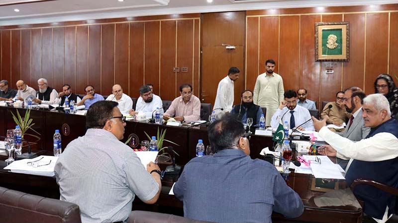 Punjab Health Minister Khawaja Salman Rafique is addressing the 17th syndicate meeting of Faisalabad Medical University (FMU)