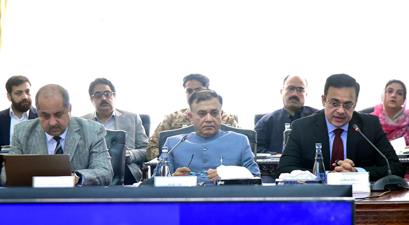 Federal Minister for Economic Affairs Ahad Cheema and Adviser to the Prime Minister Dr. Tauqeer Shah co-chair the Secretaries' Committee meeting