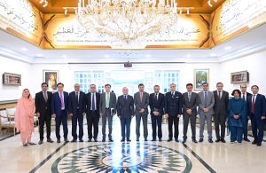 A delegation of the officers of Federal Board of Revenue meets with Prime Minister Muhammad Shehbaz Sharif.