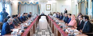 A delegation of the officers of Federal Board of Revenue meets with Prime Minister Muhammad Shehbaz Sharif.