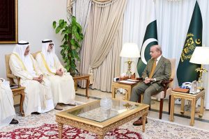 Minister of Foreign Affairs of the State of Kuwait, Sheikh Jarrah Jaber Al-Ahmad Al-Sabah, calls on Prime Minister Muhammad Shehbaz Sharif